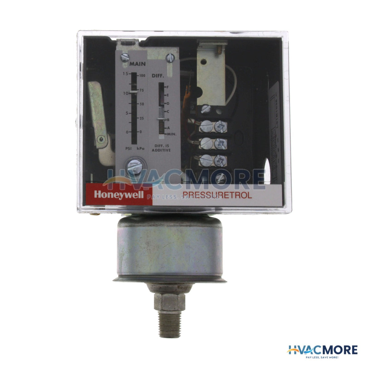 Honeywell Pressuretrol Controllers, Modulating, 0 PSI to 15 PSI L91B1035