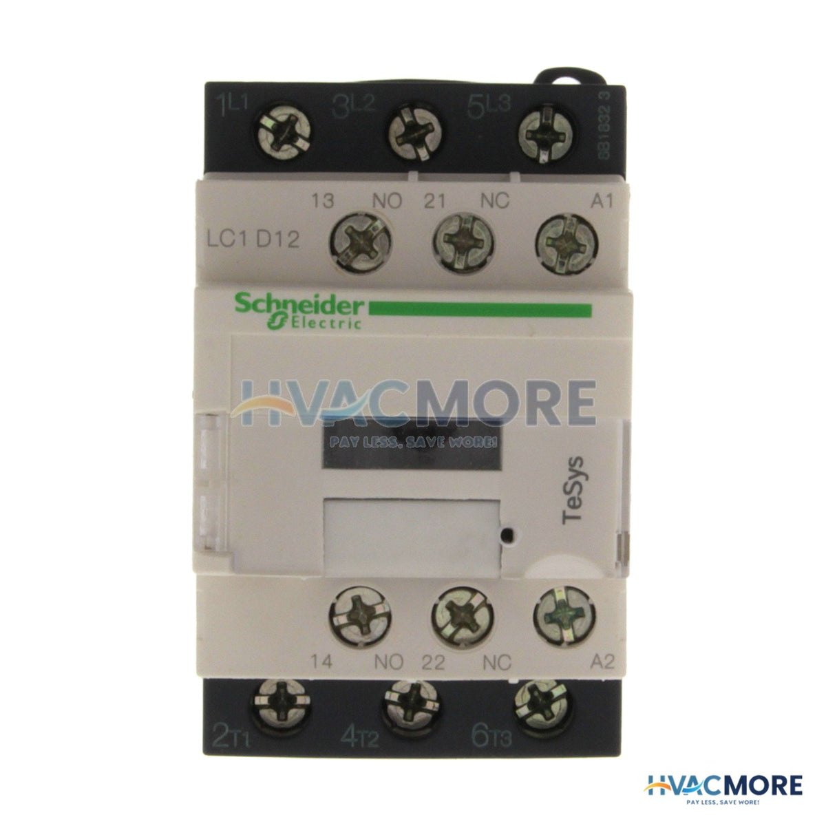 Square D 1N.O./1N.C. Contactor, 3P, 12A (120V) LC1D12G7