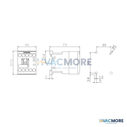 Siemens 4 Pole, 20 Amp, 120V Normally Open Lighting Contactor LEN00B004120B