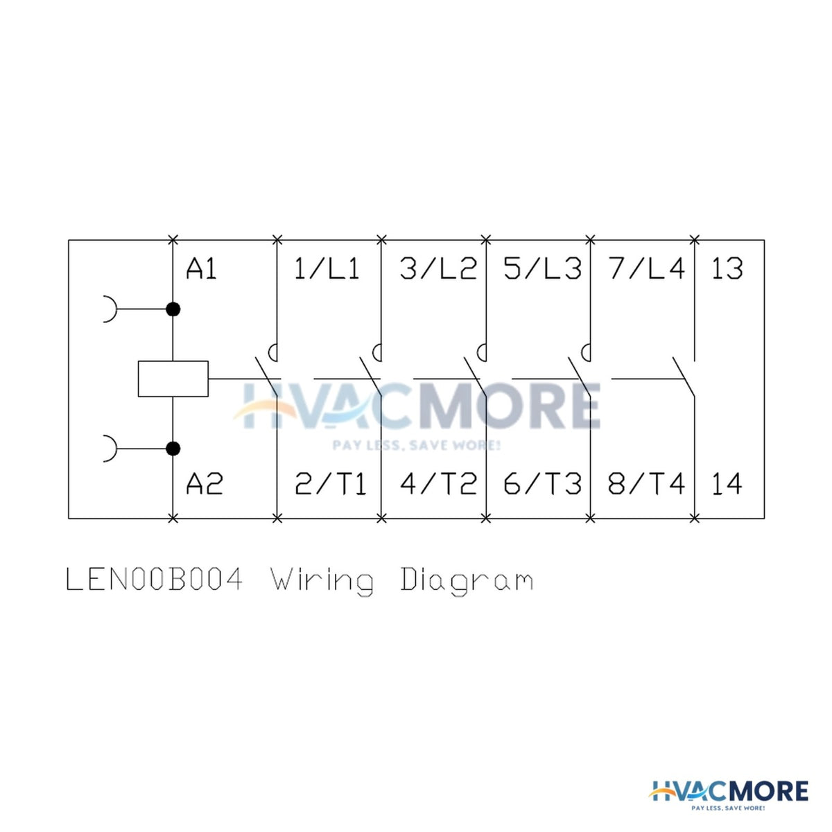 Siemens 4 Pole, 20 Amp, 120V Normally Open Lighting Contactor LEN00B004120B