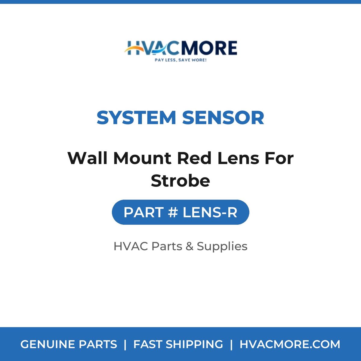 System Sensor Wall Mount Red Lens For Strobe LENS-R