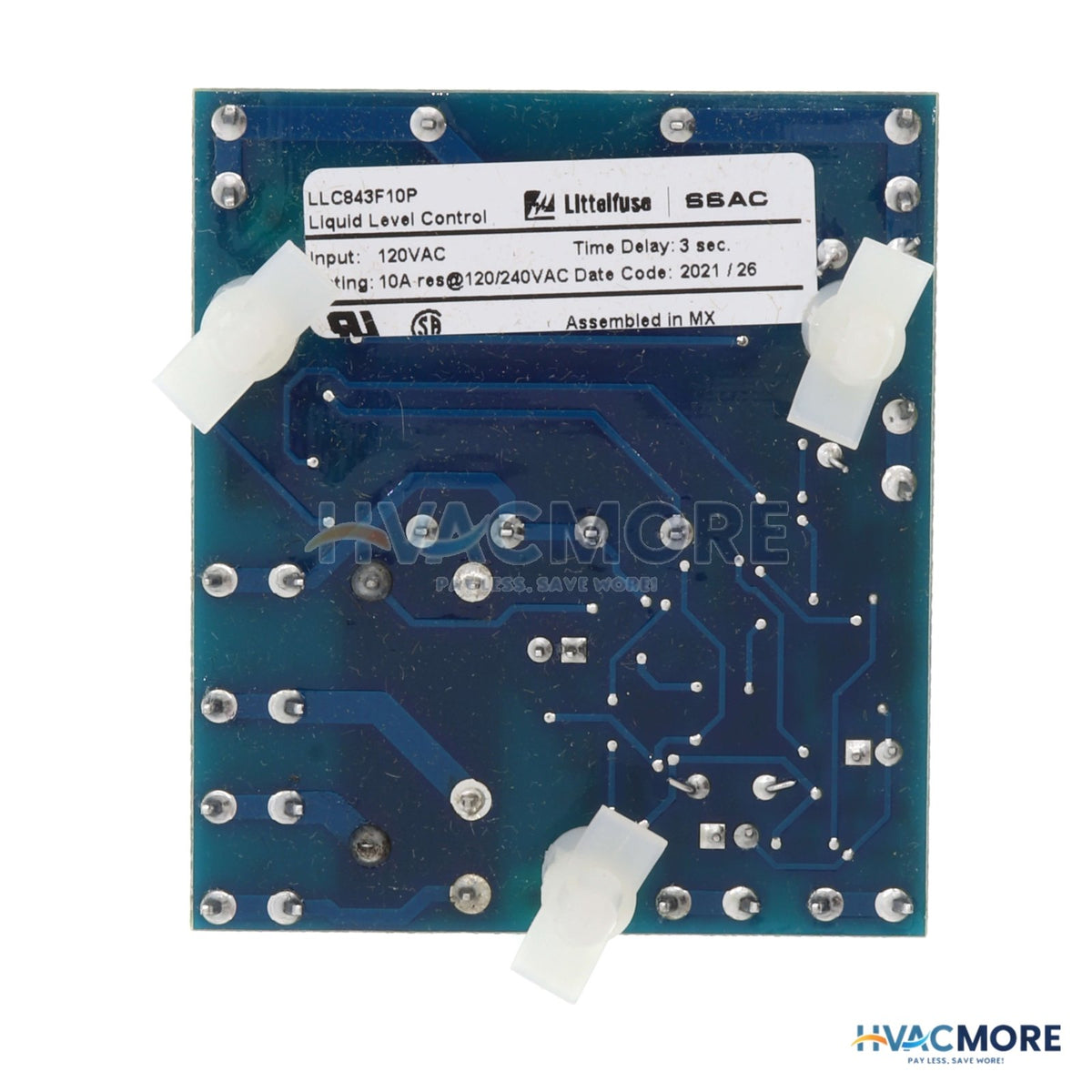 Littelfuse Single Probe Open Board Conductive Liquid Level Control, Power Outage Manual Reset (120V) LLC843F10P