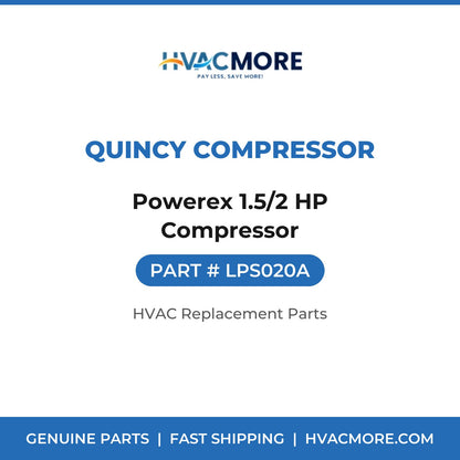 Quincy Compressor Powerex 1.5/2 HP Compressor LPS020A