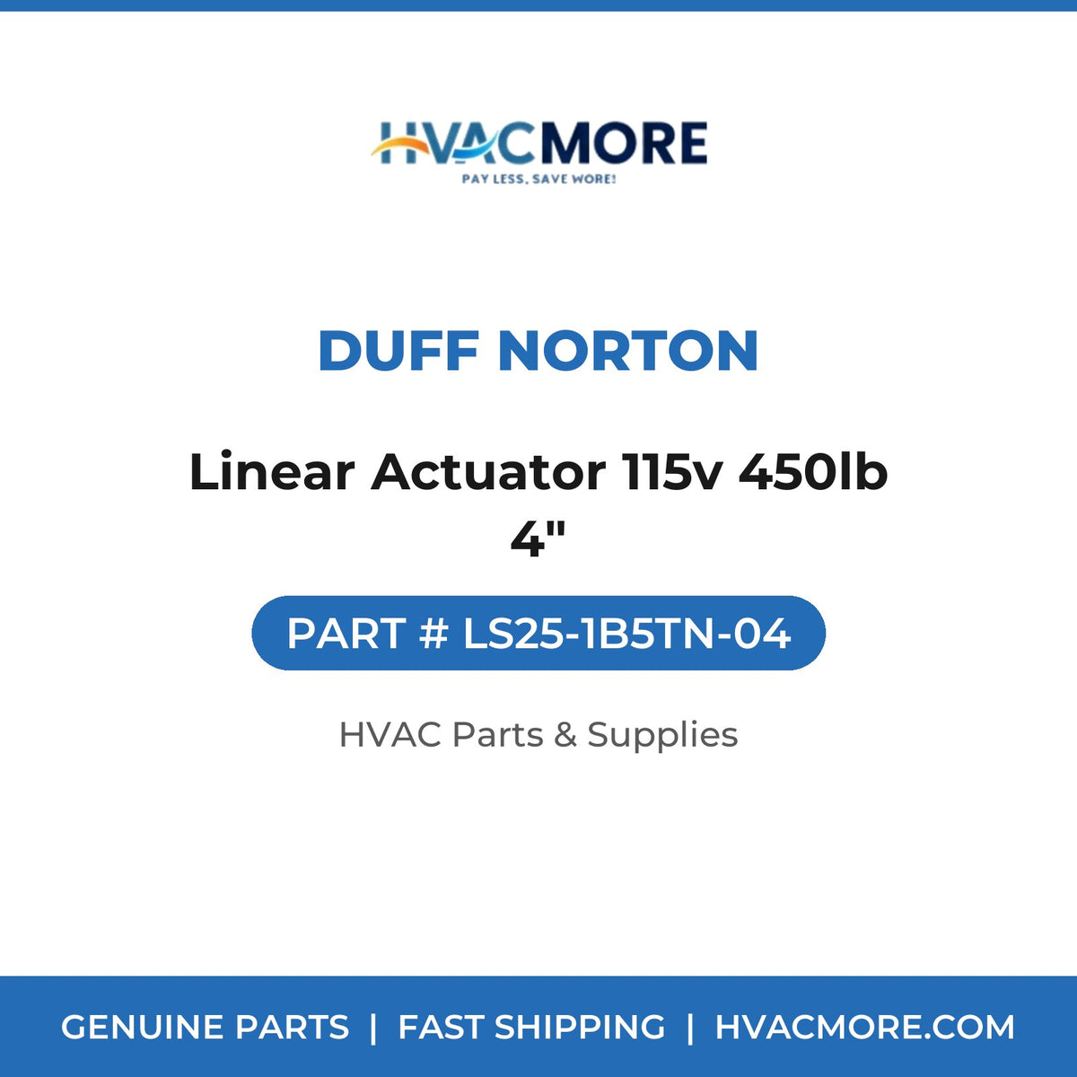 Duff Norton Linear Actuator 115v 450lb 4" LS25-1B5TN-04
