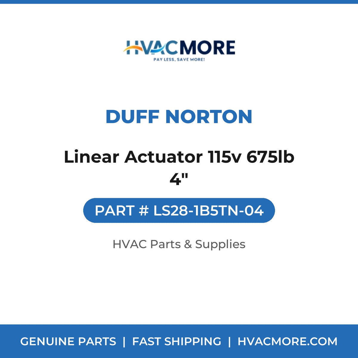 Duff Norton Linear Actuator 115v 675lb 4" LS28-1B5TN-04