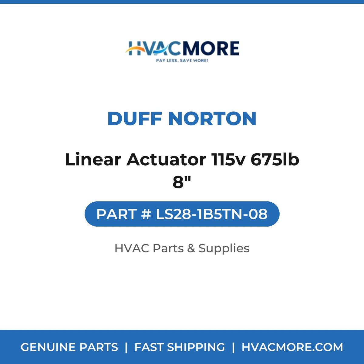 Duff Norton Linear Actuator 115v 675lb 8" LS28-1B5TN-08