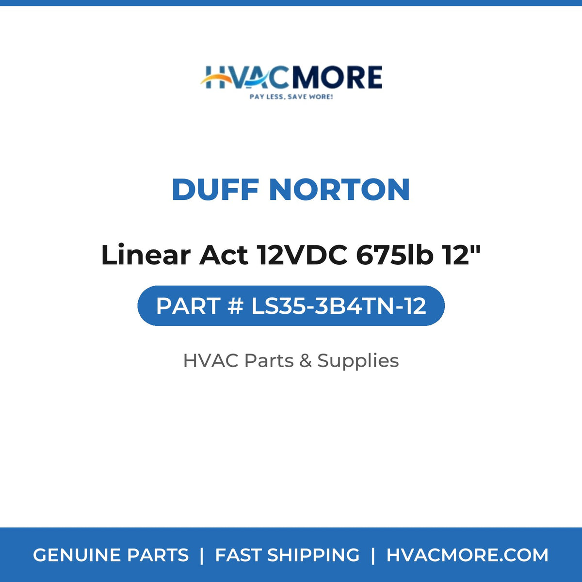 Duff Norton Linear Act 12VDC 675lb 12" LS35-3B4TN-12
