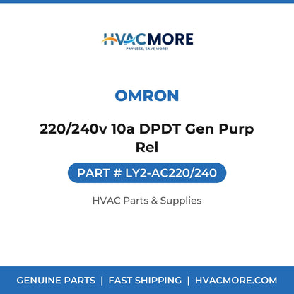 Omron 220/240v 10a DPDT Gen Purp Rel LY2-AC220/240