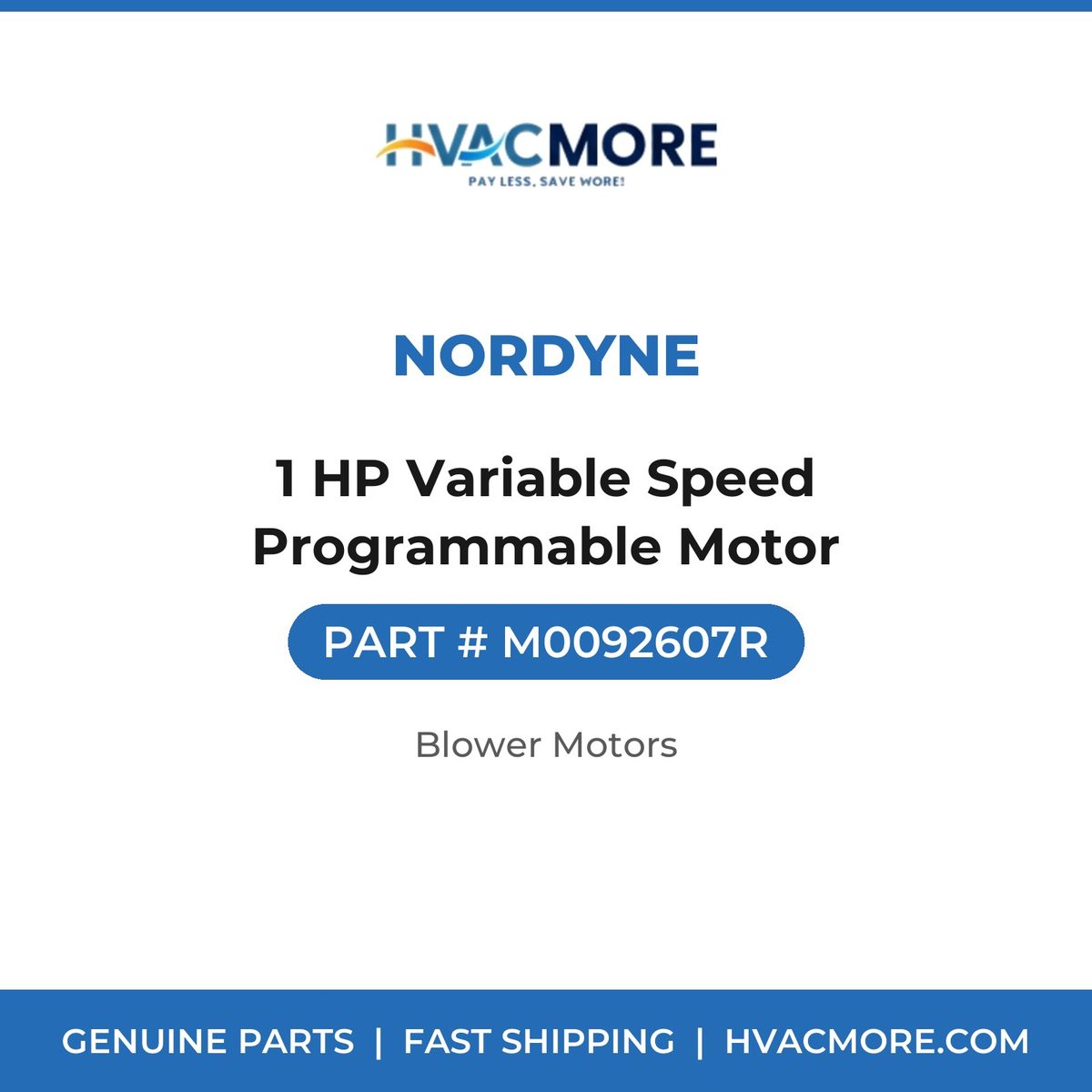 Nordyne 1 HP Variable Speed Programmable Motor M0092607R