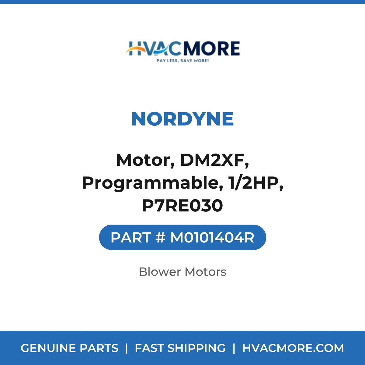 Nordyne Motor, DM2XF, Programmable, 1/2HP, P7RE030 M0101404R