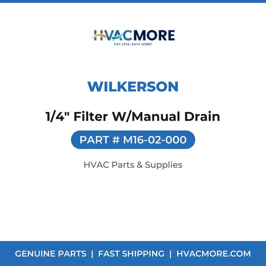 Wilkerson 1/4" Filter W/Manual Drain M16-02-000