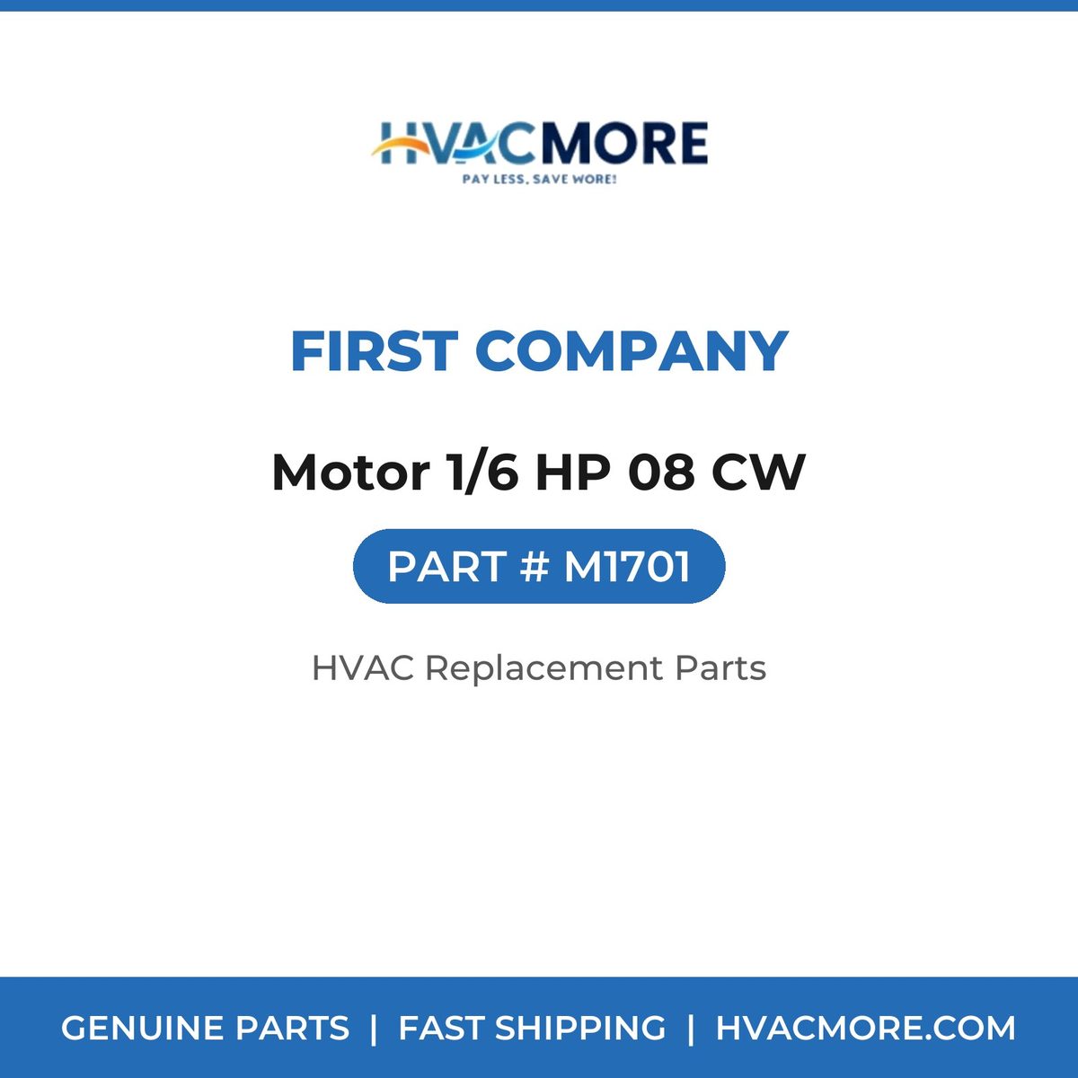 First Company Motor 1/6 HP 08 CW M1701