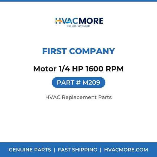 First Company Motor 1/4 HP 1600 RPM M209