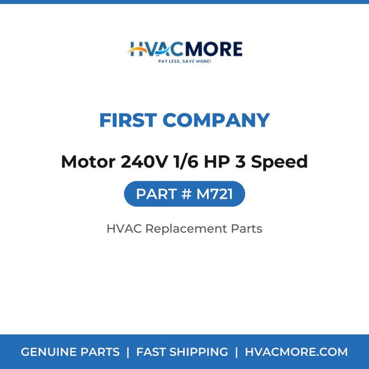 First Company Motor 240V 1/6 HP 3 Speed M721