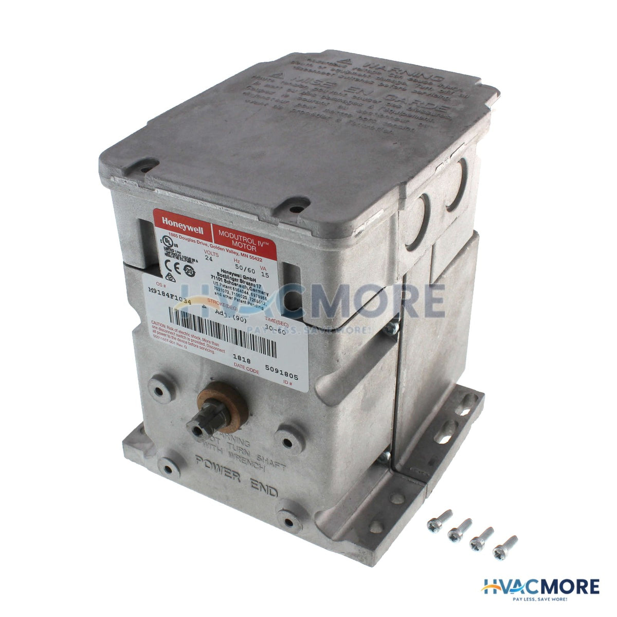 Honeywell 24V, Non SR Proportional Actuator, 2 Aux. Switches 150 lb-in M9184F1034