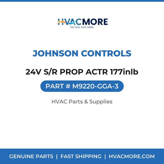 Johnson Controls 24V S/R PROP ACTR 177inlb M9220-GGA-3