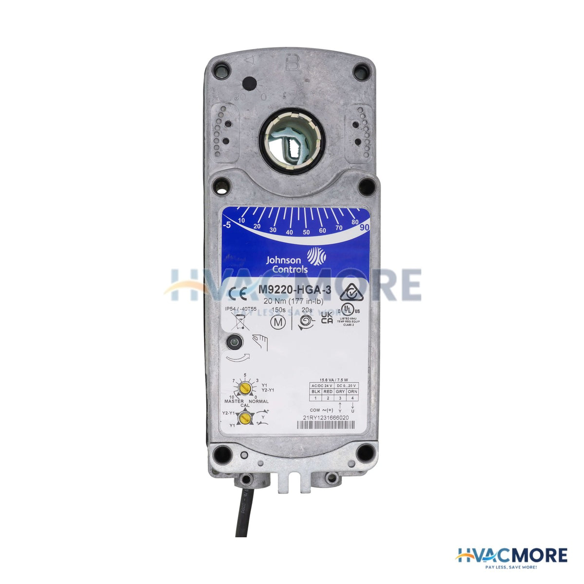 Johnson Controls M9220 Proportional Spring Return Actuator, W/ Adj. Zero & Span (177 lb-in) M9220-HGA-3