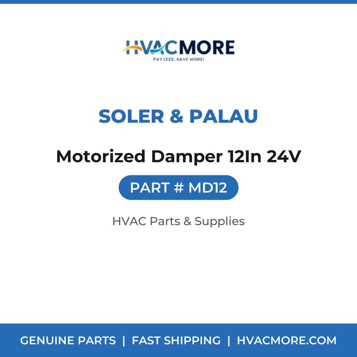 Soler & Palau Motorized Damper 12In 24V MD12