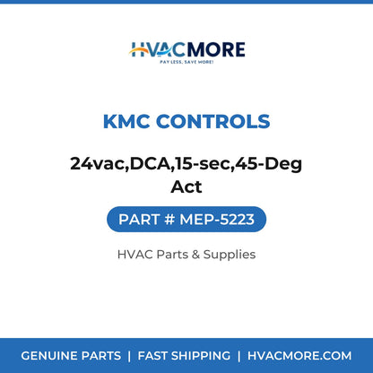 KMC Controls 24vac,DCA,15-sec,45-Deg Act MEP-5223