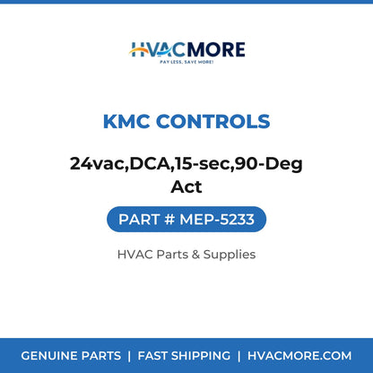 KMC Controls 24vac,DCA,15-sec,90-Deg Act MEP-5233