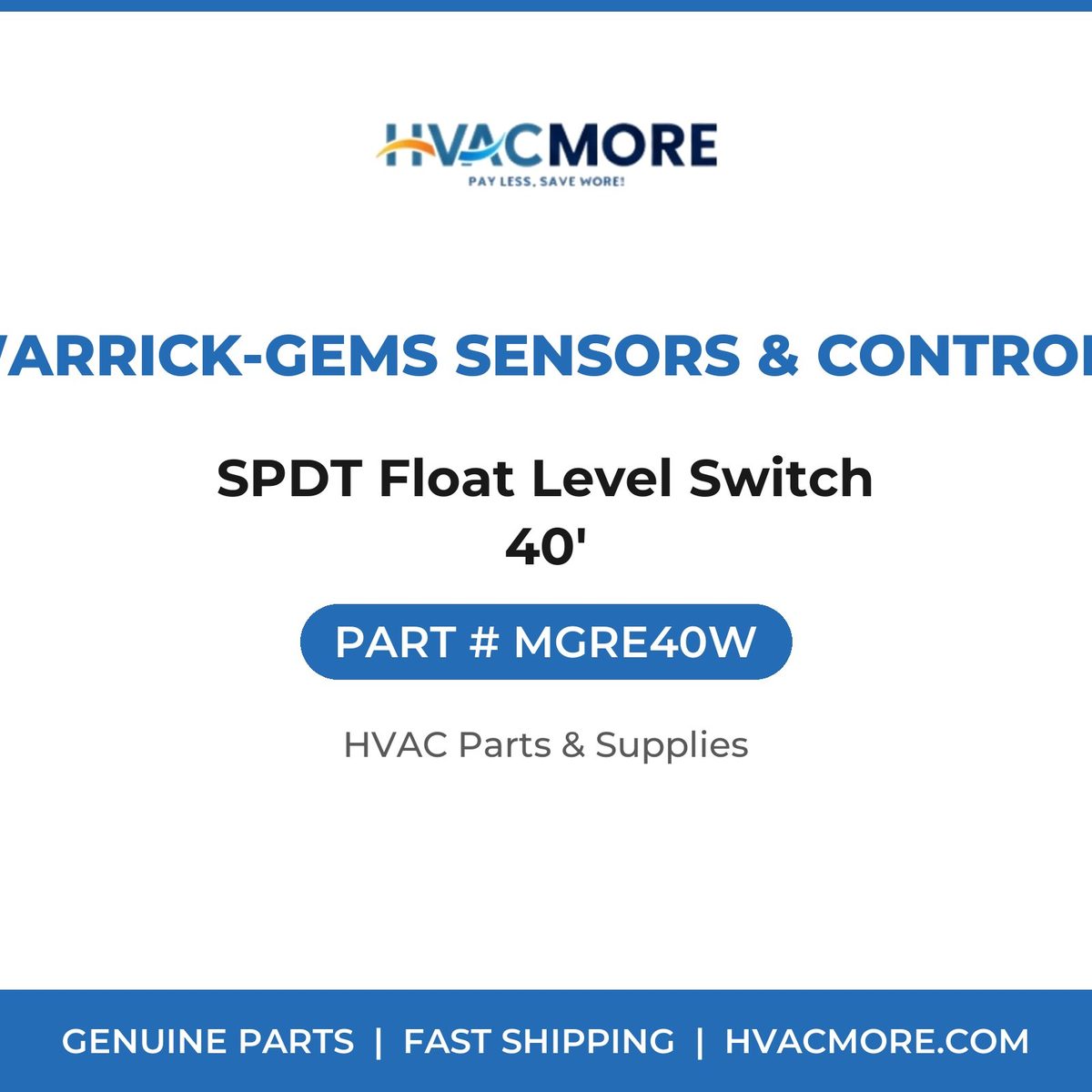 Warrick-Gems Sensors & Controls SPDT Float Level Switch 40' MGRE40W