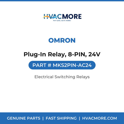 OMRON Plug-In Relay, 8-PIN, 24V MKS2PIN-AC24