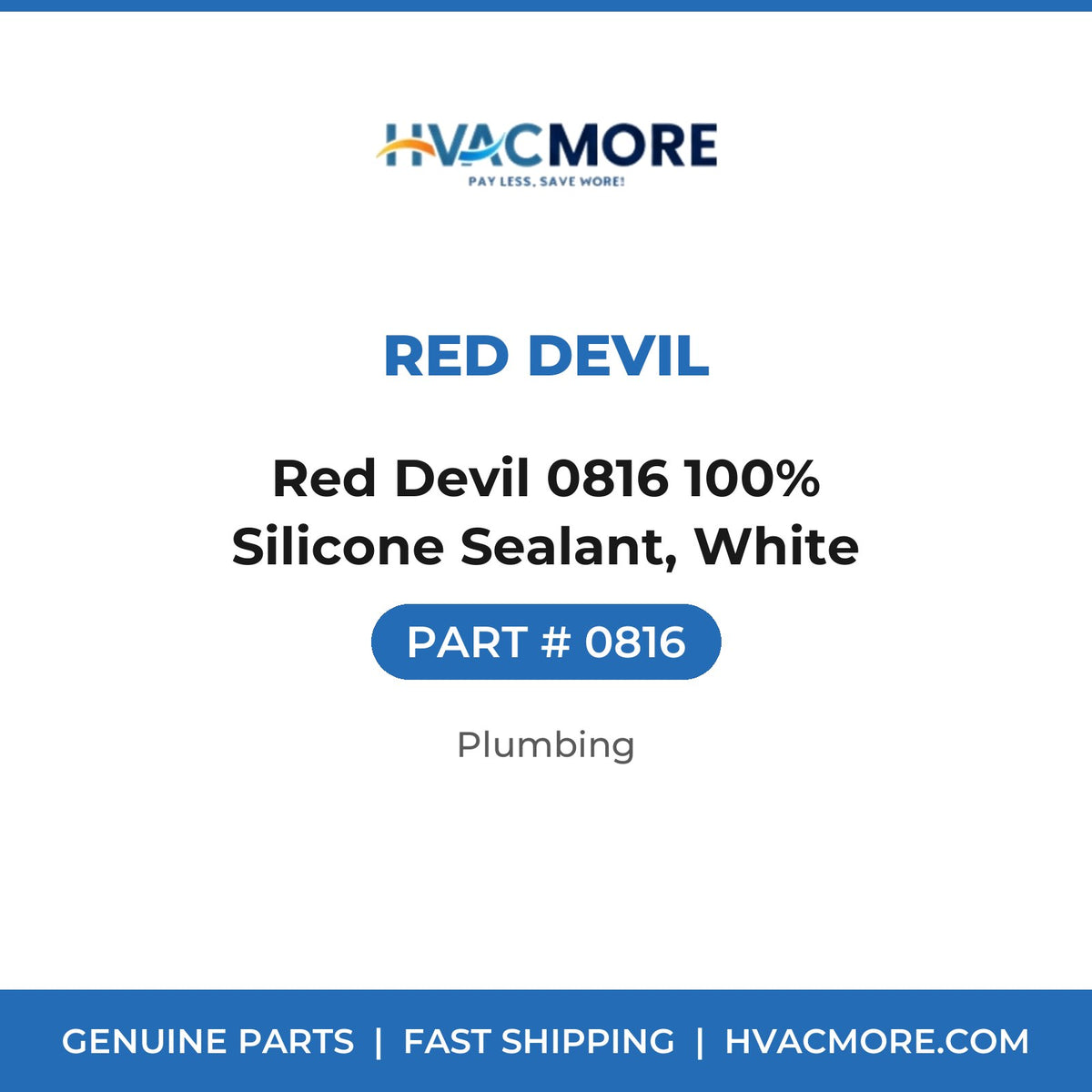 Red Devil 0816 100% Silicone Sealant, White - 0816
