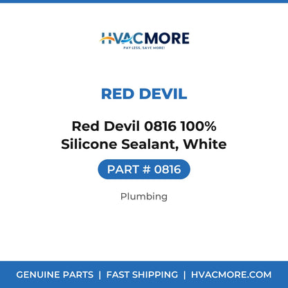 Red Devil 0816 100% Silicone Sealant, White - 0816
