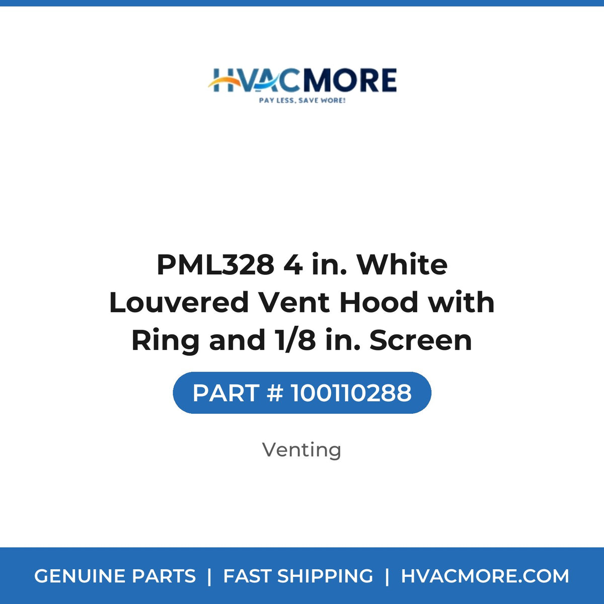 PML328 4 in. White Louvered Vent Hood with Ring and 1/8 in. Screen - 100110288