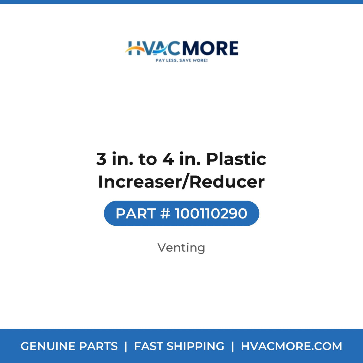 3 in. to 4 in. Plastic Increaser/Reducer - 100110290