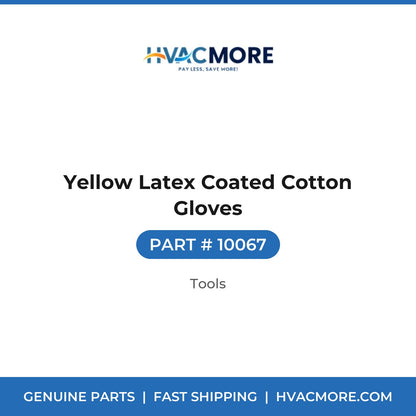 Yellow Latex Coated Cotton Gloves - 10067