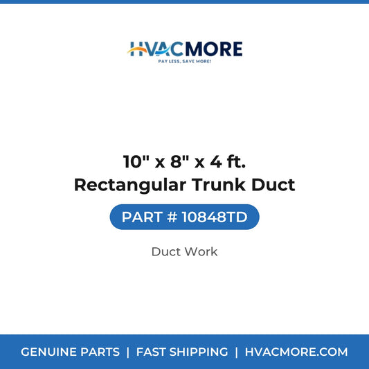 10" x 8" x 4 ft. Rectangular Trunk Duct - 10848TD