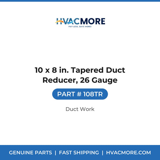 10 x 8 in. Tapered Duct Reducer, 26 Gauge - 108TR