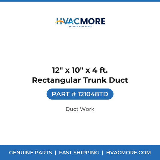 12" x 10" x 4 ft. Rectangular Trunk Duct - 121048TD