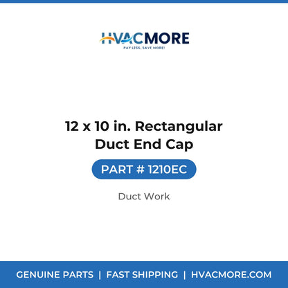12 x 10 in. Rectangular Duct End Cap - 1210EC