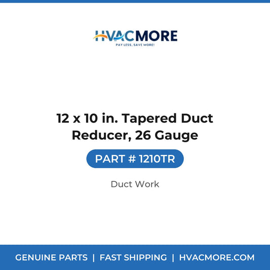 12 x 10 in. Tapered Duct Reducer, 26 Gauge - 1210TR