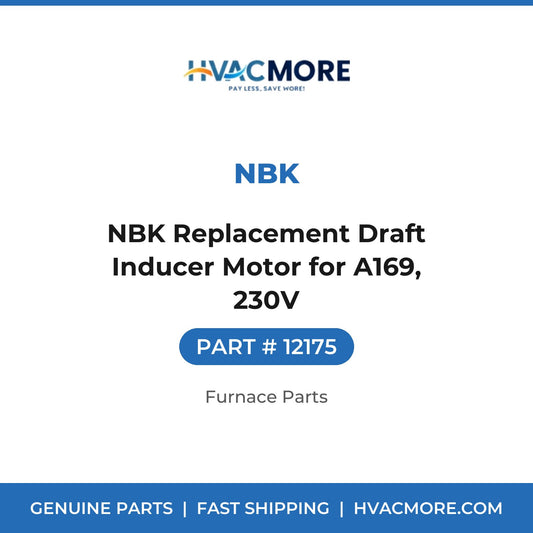 NBK Replacement Draft Inducer Motor for A169, 230V - 12175