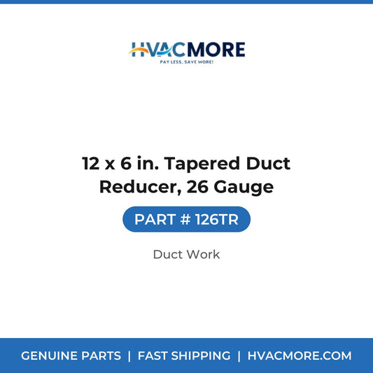 12 x 6 in. Tapered Duct Reducer, 26 Gauge - 126TR