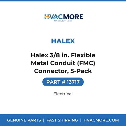 Halex 3/8 in. Flexible Metal Conduit (FMC) Connector, 5-Pack - 13717