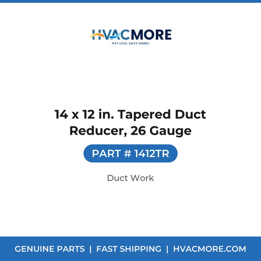 14 x 12 in. Tapered Duct Reducer, 26 Gauge - 1412TR
