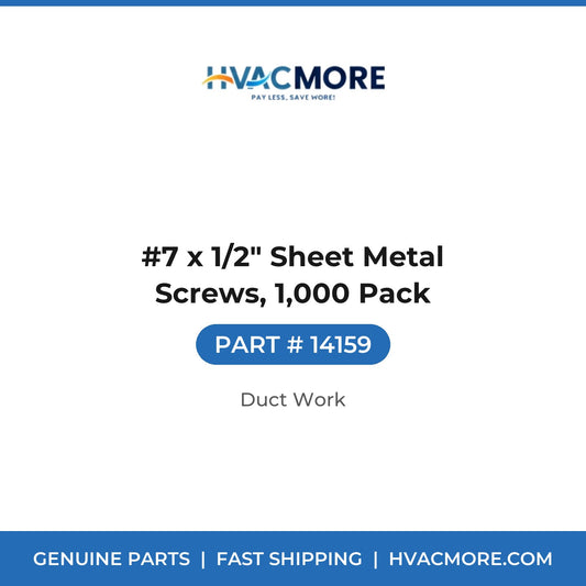 #7 x 1/2" Sheet Metal Screws, 1,000 Pack - 14159