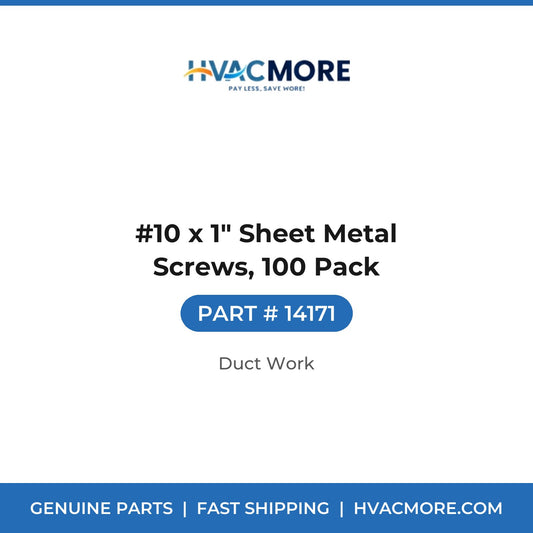 #10 x 1" Sheet Metal Screws, 100 Pack - 14171
