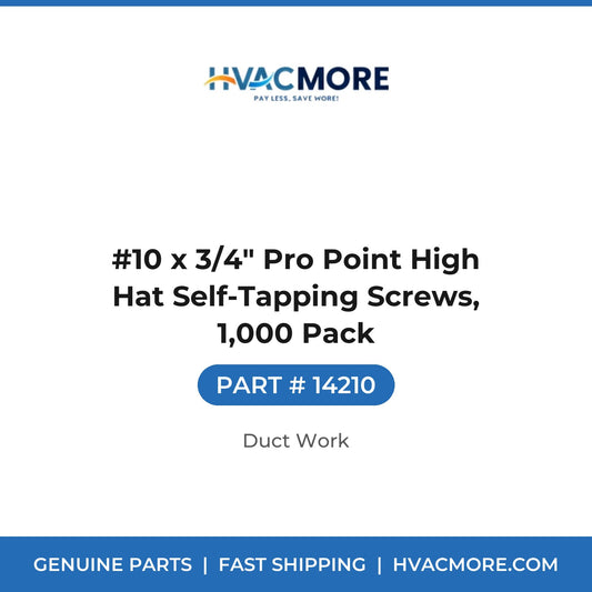 #10 x 3/4" Pro Point High Hat Self-Tapping Screws, 1,000 Pack - 14210