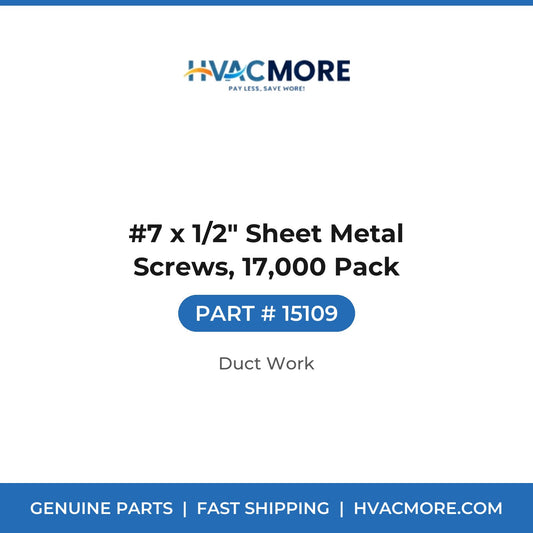 #7 x 1/2" Sheet Metal Screws, 17,000 Pack - 15109