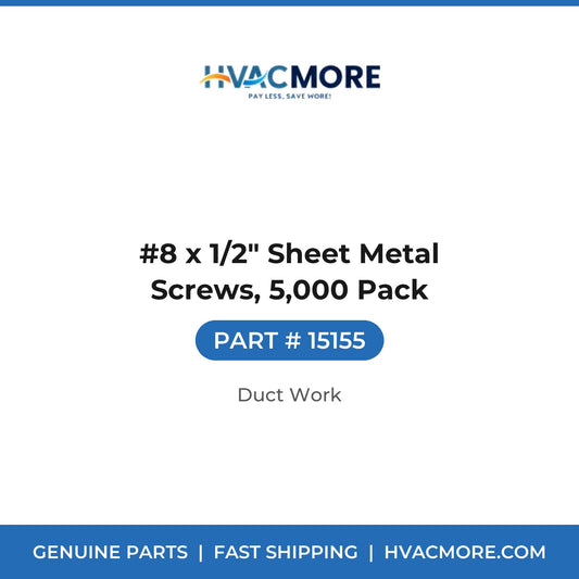 #8 x 1/2" Sheet Metal Screws, 5,000 Pack - 15155
