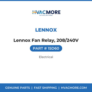 Lennox Fan Relay, 208/240V - 15D60