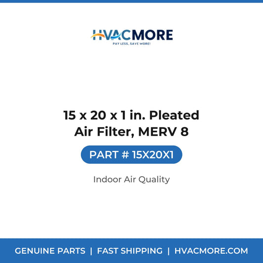 15 x 20 x 1 in. Pleated Air Filter, MERV 8 - 15X20X1