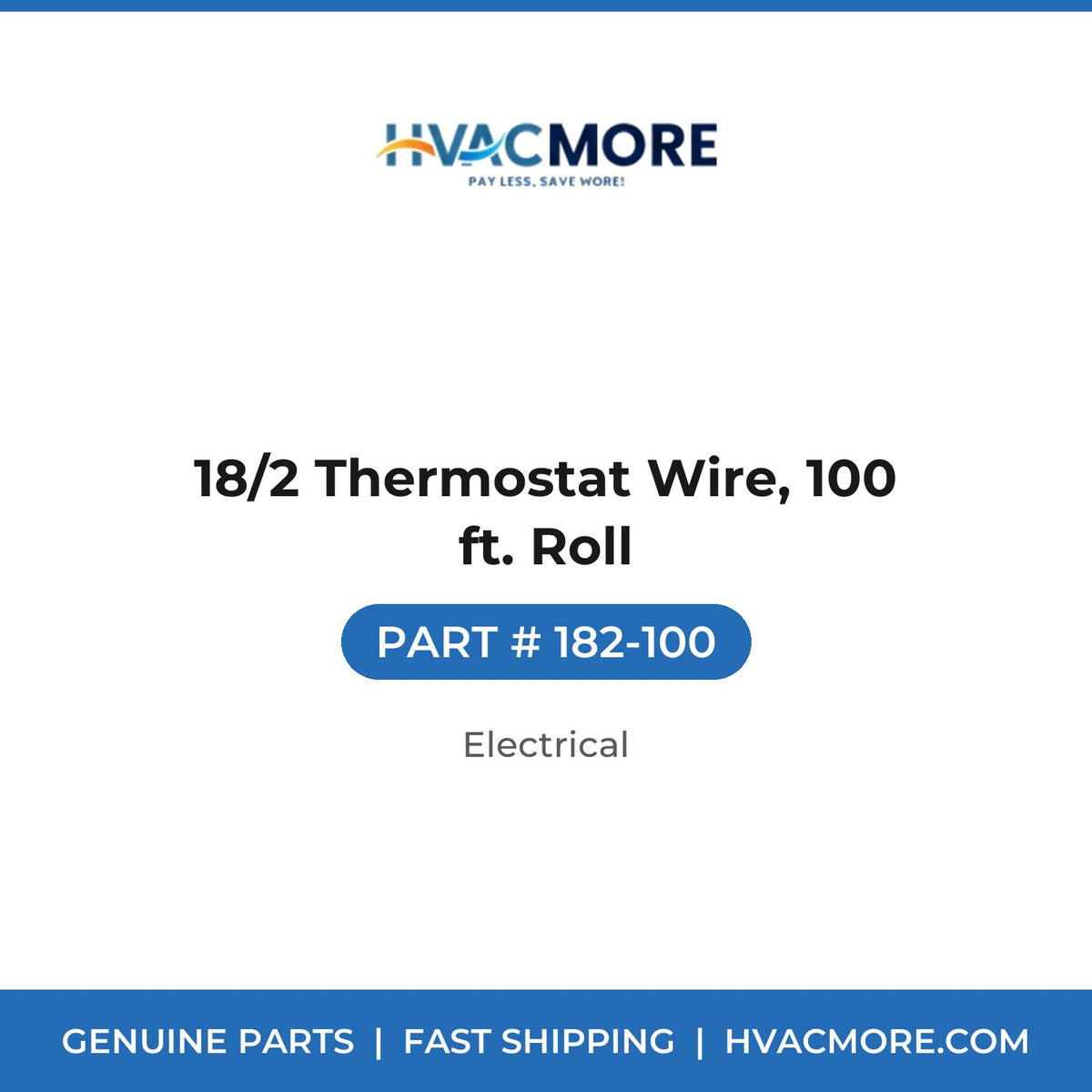 18/2 Thermostat Wire, 100 ft. Roll - 182-100