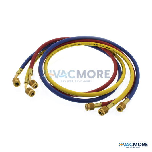 Hilmor 60 in. Refrigeration Hoses, Red/Yellow/Blue (Set of 3) - 1839153