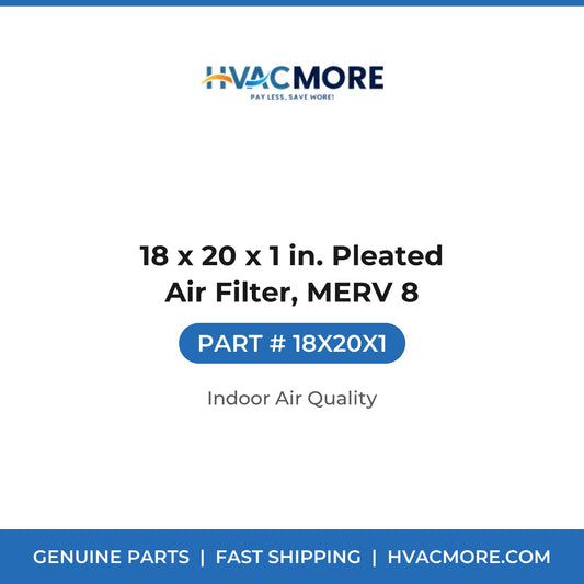 18 x 20 x 1 in. Pleated Air Filter, MERV 8 - 18X20X1